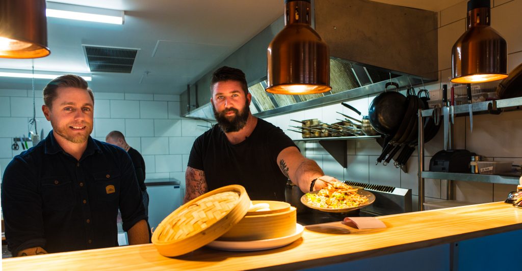 Ben with Din Dins head chef Andrew Scott.